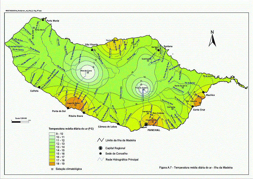 Average temperatures on Madeira