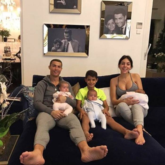 Georgina Rodriguez and Cristiano Ronaldo and children