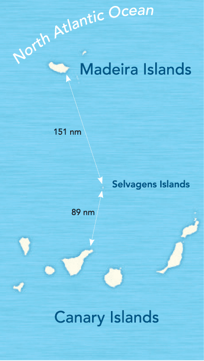 Ilhas Selvagens Madeira Afstanden