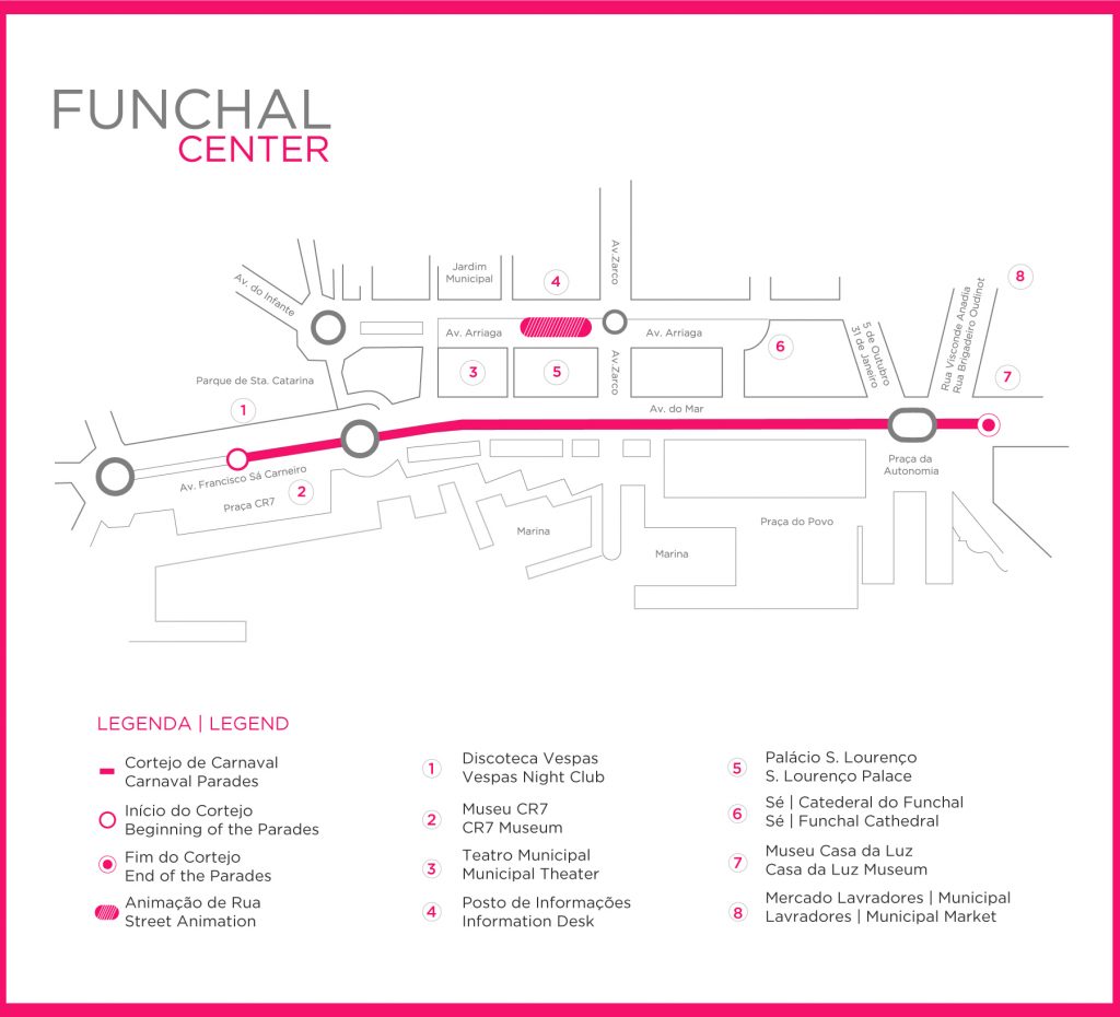 Madeira Funchal Carnival Street Map