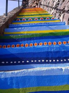 Painted Stairs Detail by Olga Drak Campanario Madeira