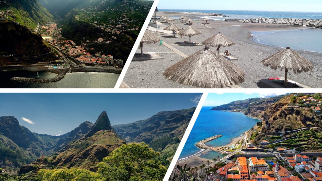 Ribeira Brava Beach Ocean and Mountains