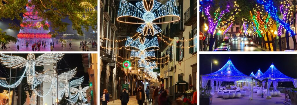 Festive lights in Funchal Madeira Christmas 2020