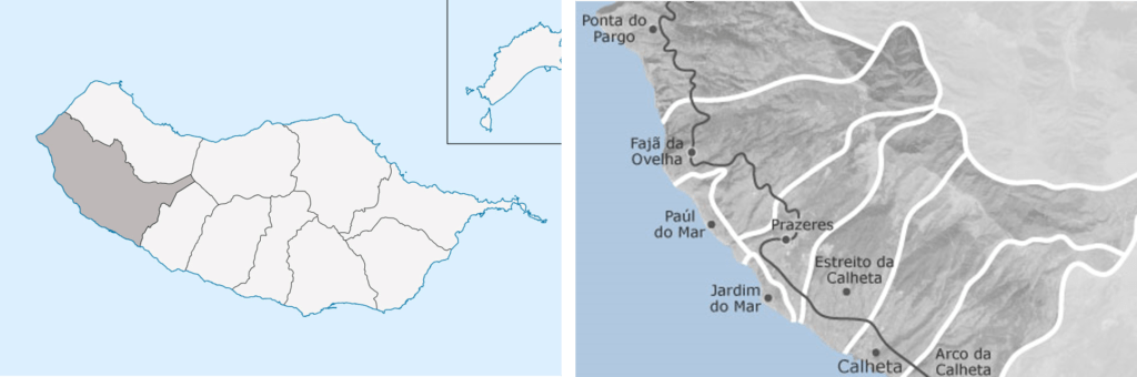 Municipality and parishes location map