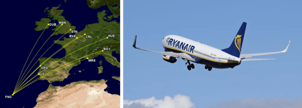 Ryanair connects Madeira to Europe with 10 new routes